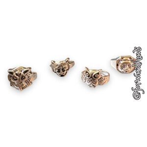 Bundle Sale 3 for $15 | (4) Silver Tone Animal Rings  | Various Sizes